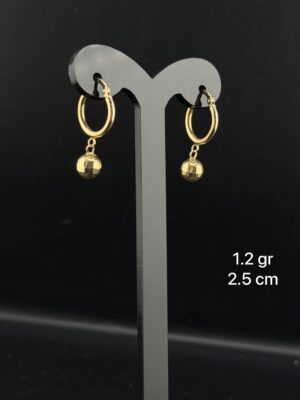 Huggie con dije colgante oro 10kilates